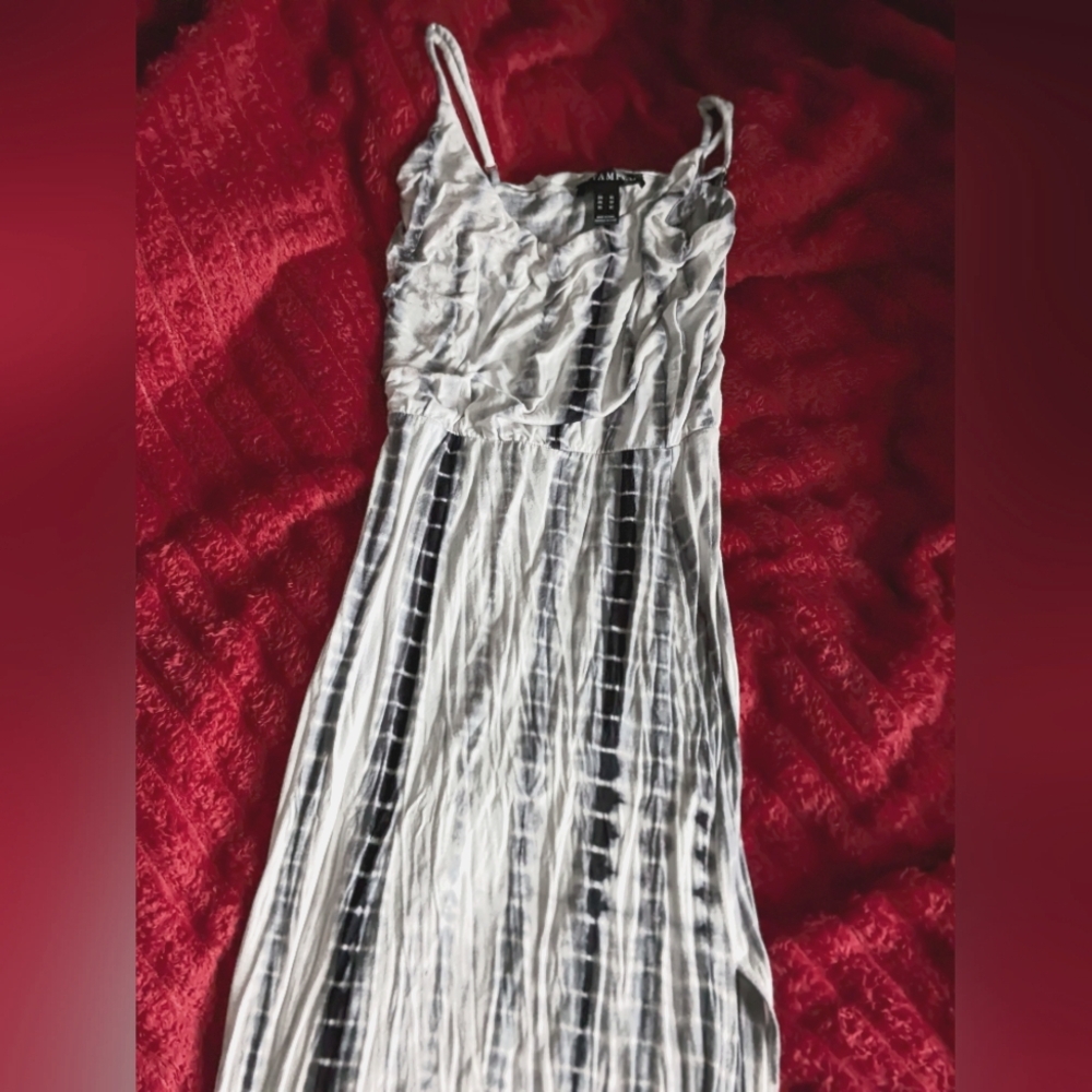 Tie Dye Black and White Maxi Dress